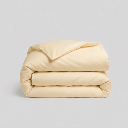 Butter Yellow Percale Cotton Duvet Cover Set