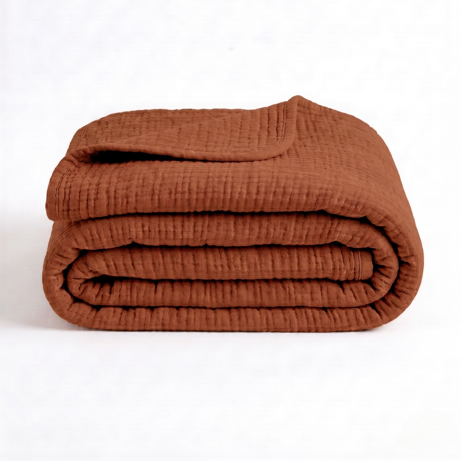 Copper Brown Cotton Gauze Light Blanket