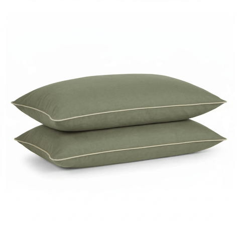 Desert Green Linen Bedsheet Set