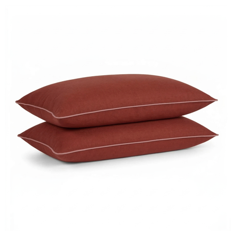 New Crimson Linen Bedsheet Set