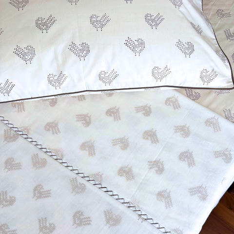 Brown Sparrow Block Printed Percale Dohar