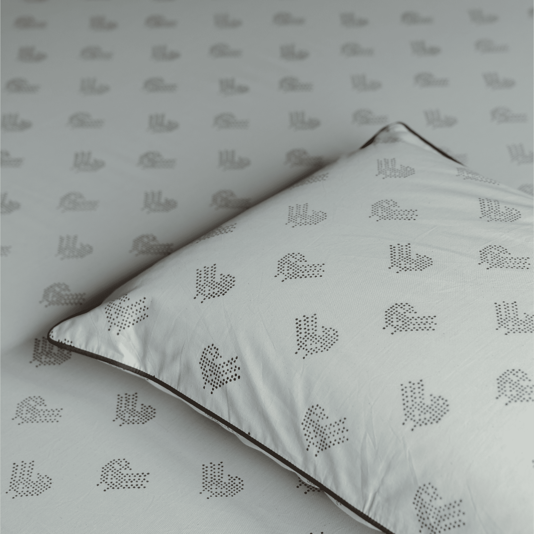 Brown Sparrow Block Printed Percale Bedsheet Set