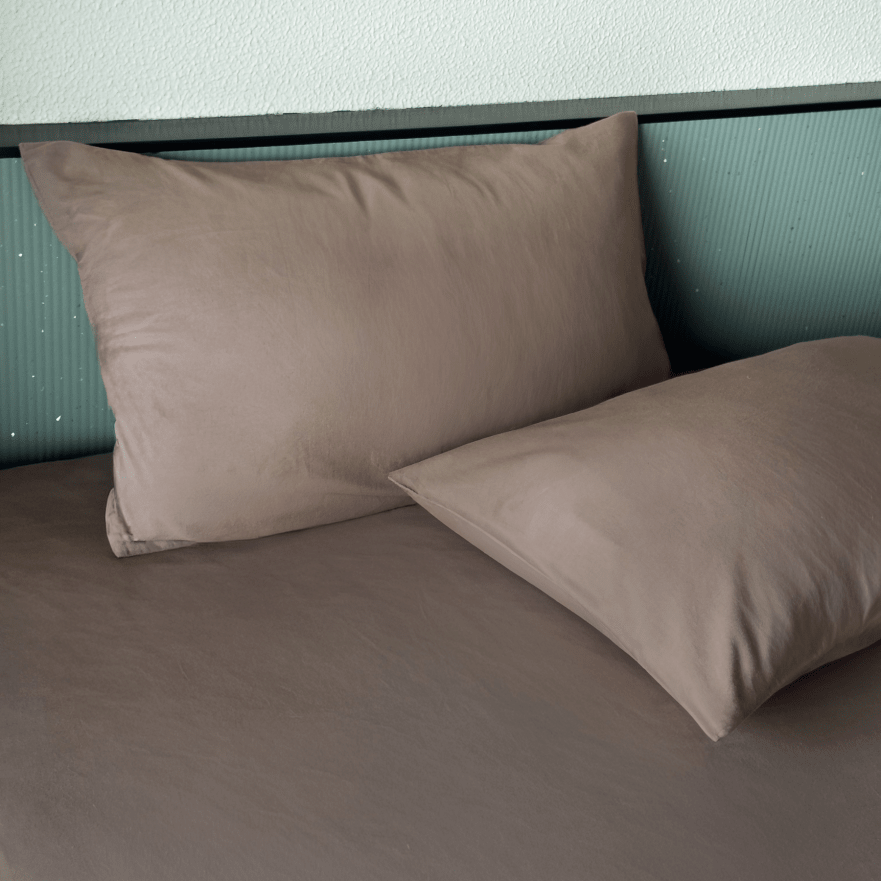 Riverbed Brown Percale Cooling Bedsheet Set