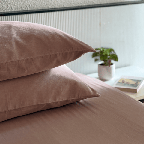 Terra Pink Percale Cooling Bedsheet Set