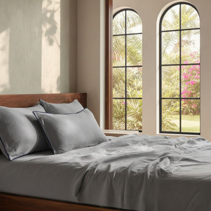 Pebble Gray Linen Bedsheet Set