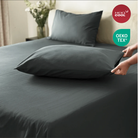 Pine Green Percale Cooling Bedsheet Set