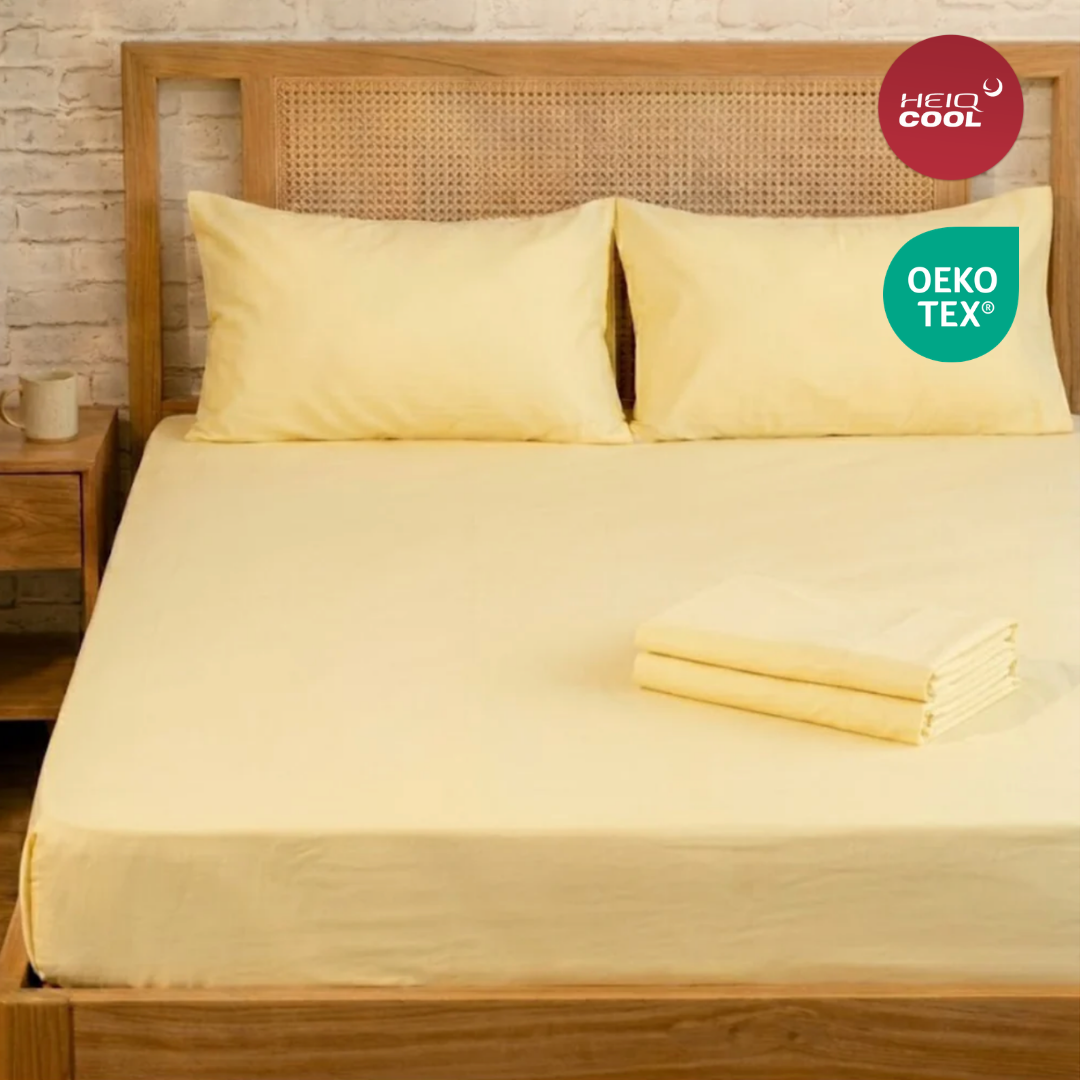 Butter Yellow Percale Cooling Bedsheet Set
