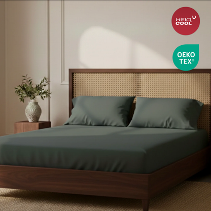 Aegean Blue Percale Cooling Bedsheet Set