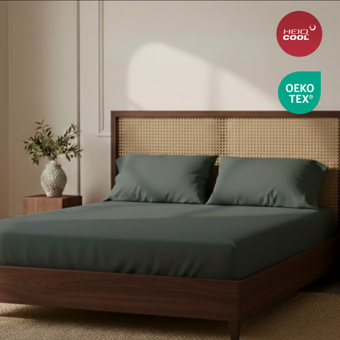 Aegean Blue Percale Cooling Bedsheet Set