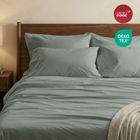 Rain Green Percale Cooling Bedsheet Set