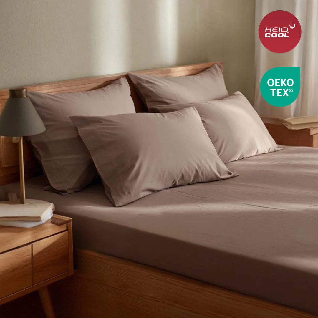 Riverbed Brown Percale Cooling Bedsheet Set