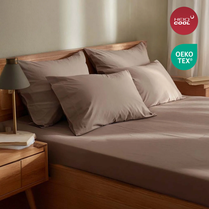 Riverbed Brown Percale Cooling Bedsheet Set