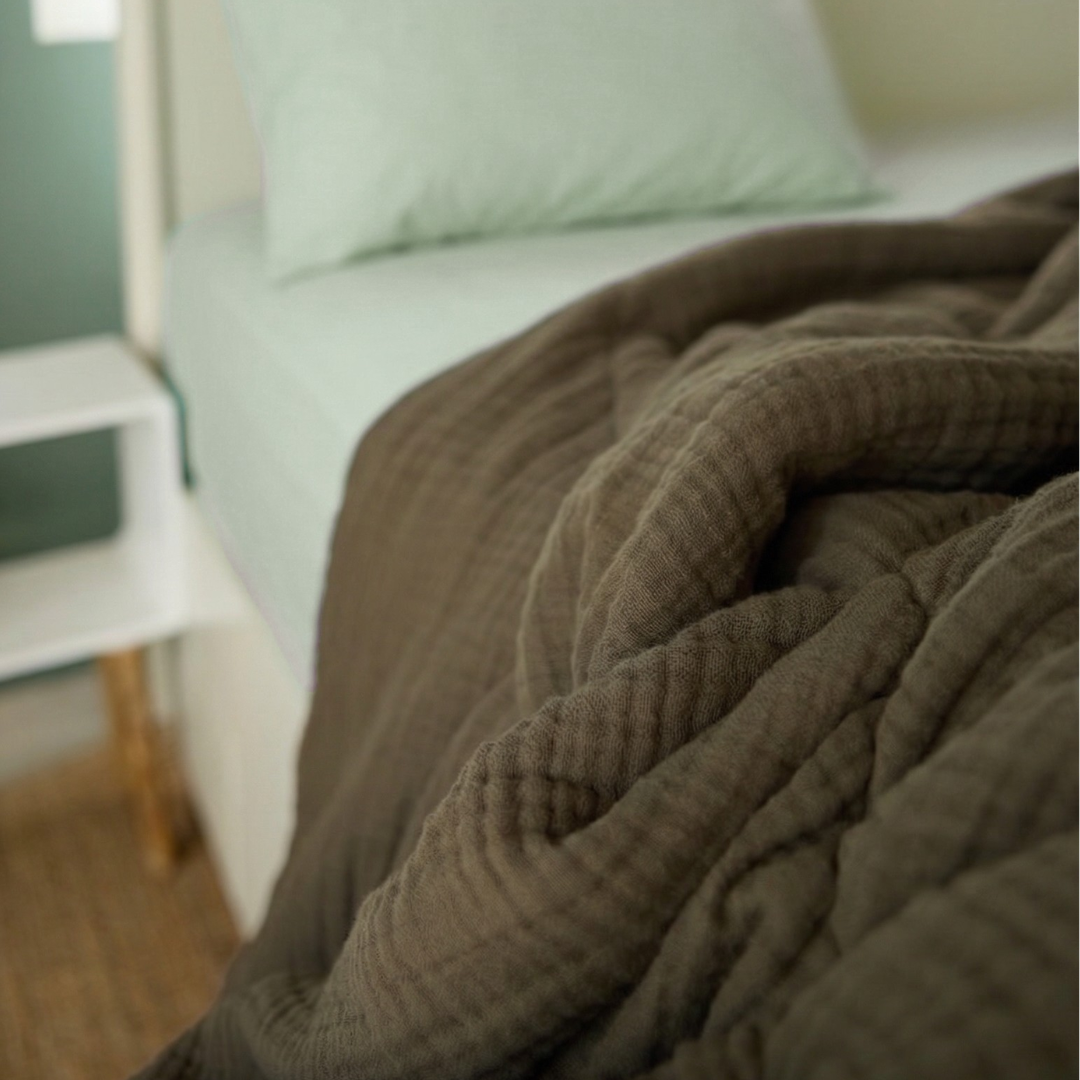 Olive Grove Cotton Gauze Light Summer Quilt