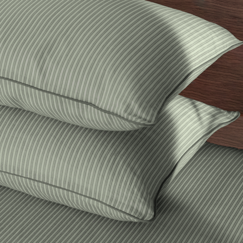 Pine Green Yarn Dyed Pin Stripe Bedsheet Set