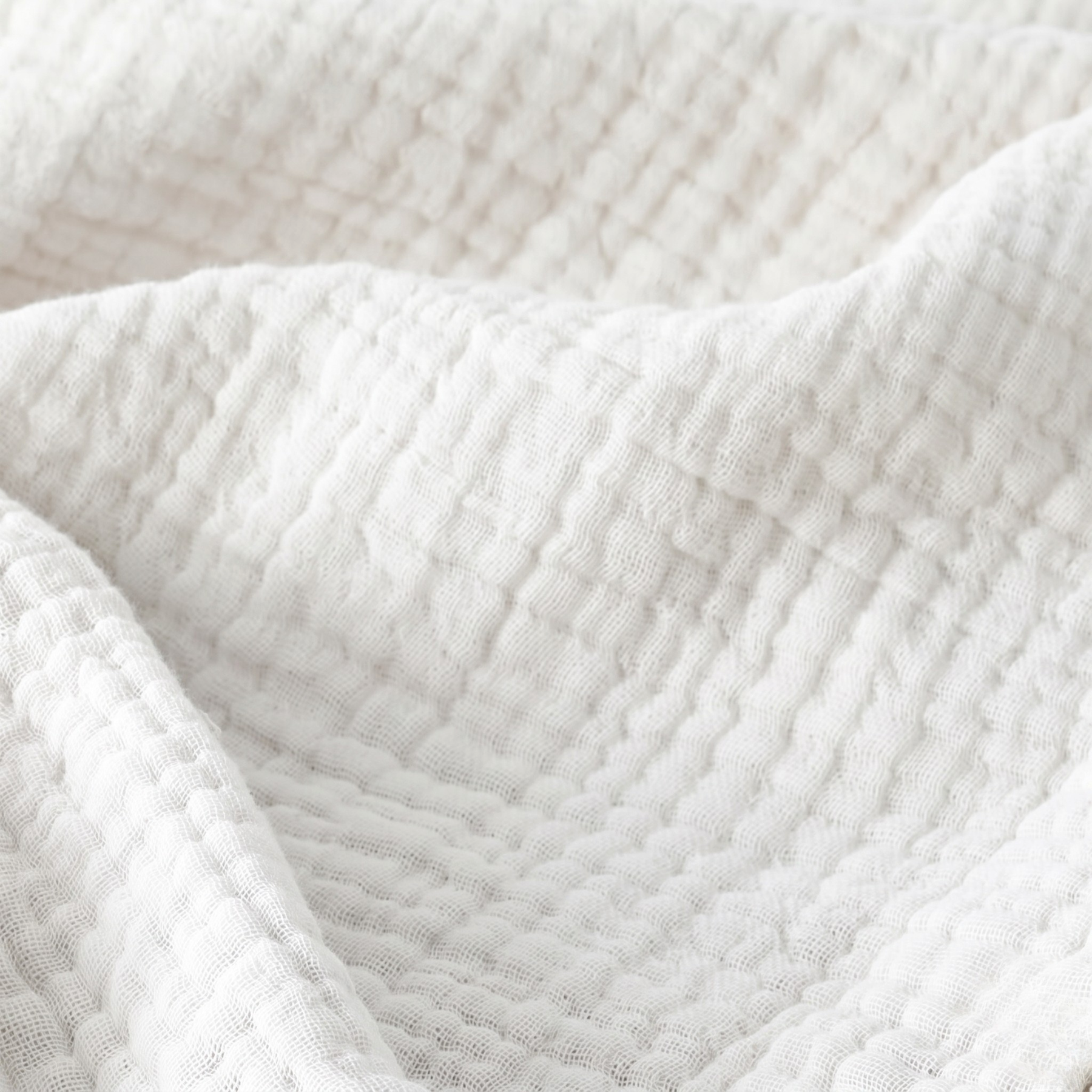 Cloud White Cotton Gauze Blanket