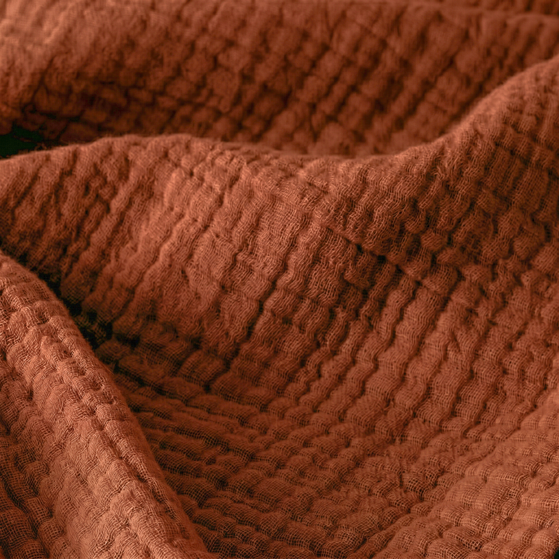 Copper Brown Cotton Gauze Light Blanket