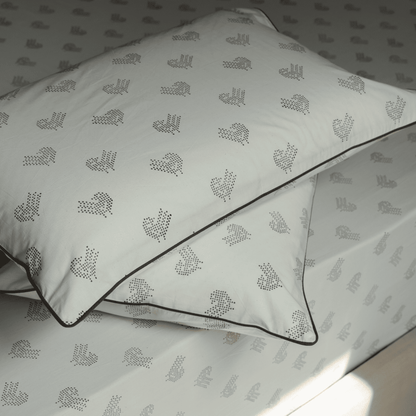Brown Sparrow Block Printed Percale Bedsheet Set