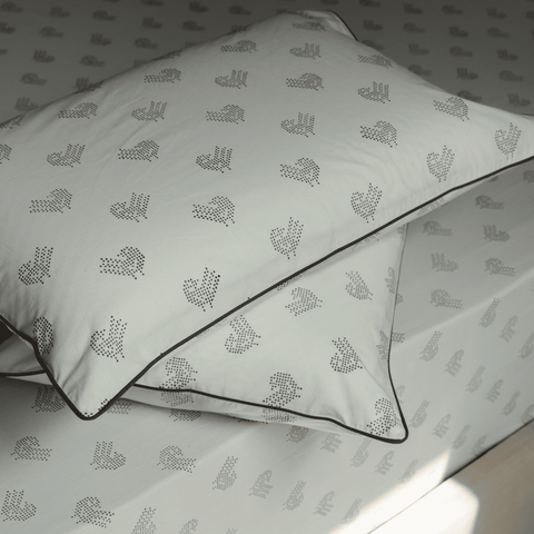 Brown Sparrow Block Printed Percale Bedsheet Set