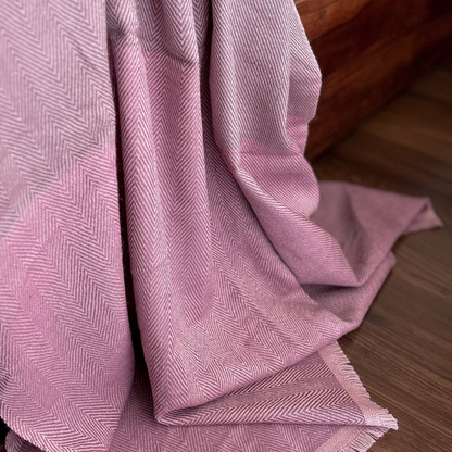 Purple Mauve Merino Hand Woven Woollen Throw