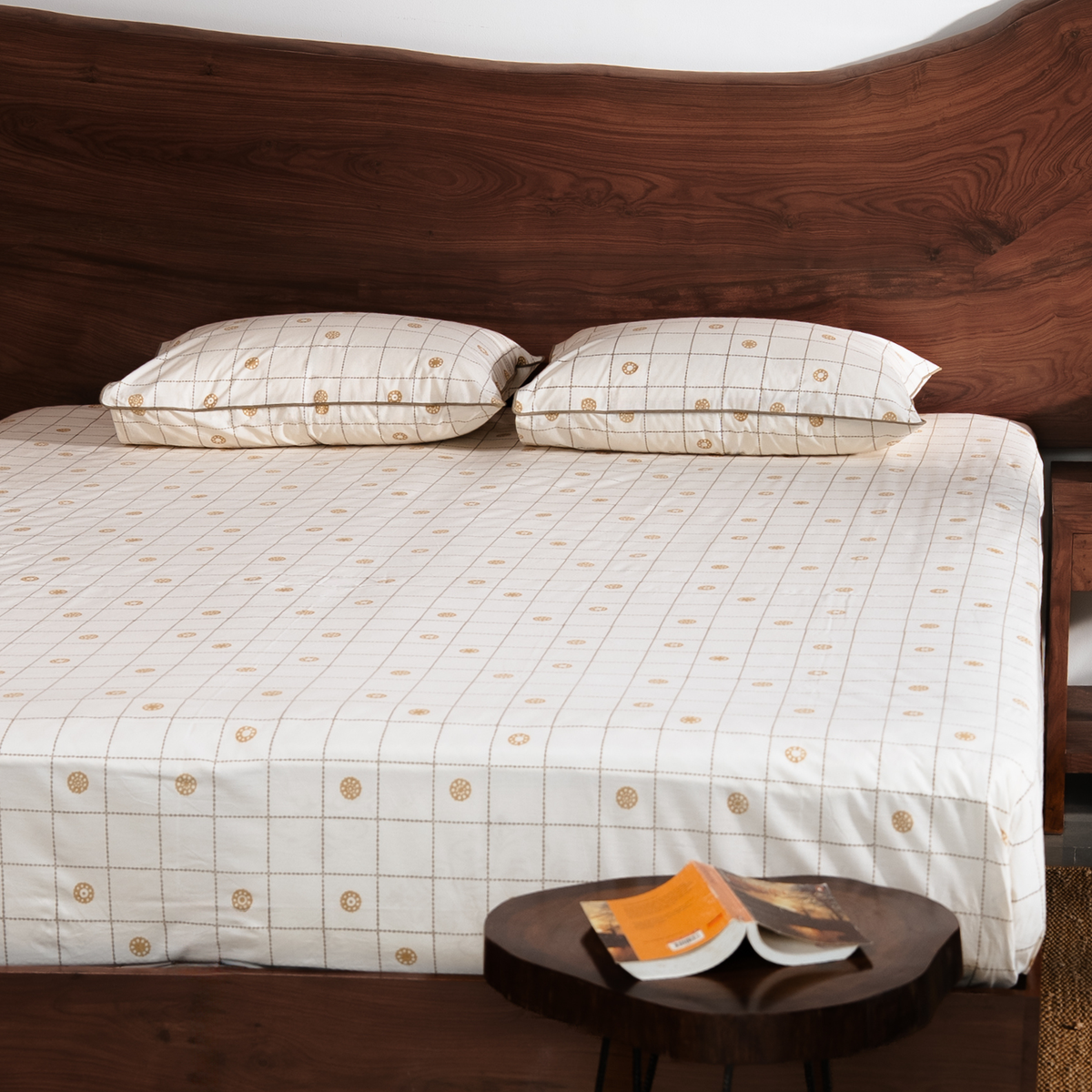 Thodu Hand Block Printed Cotton Bedsheet Set