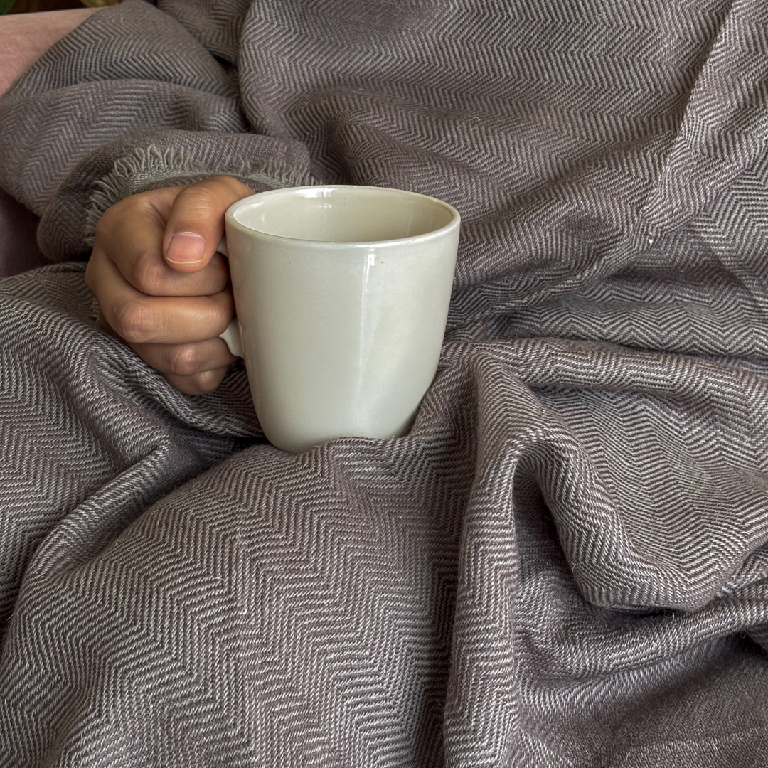 Moraine Brown Merino Hand Woven Woollen Throw
