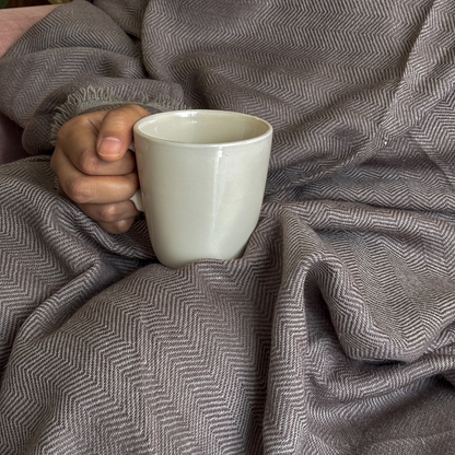 Moraine Brown Merino Hand Woven Woollen Throw