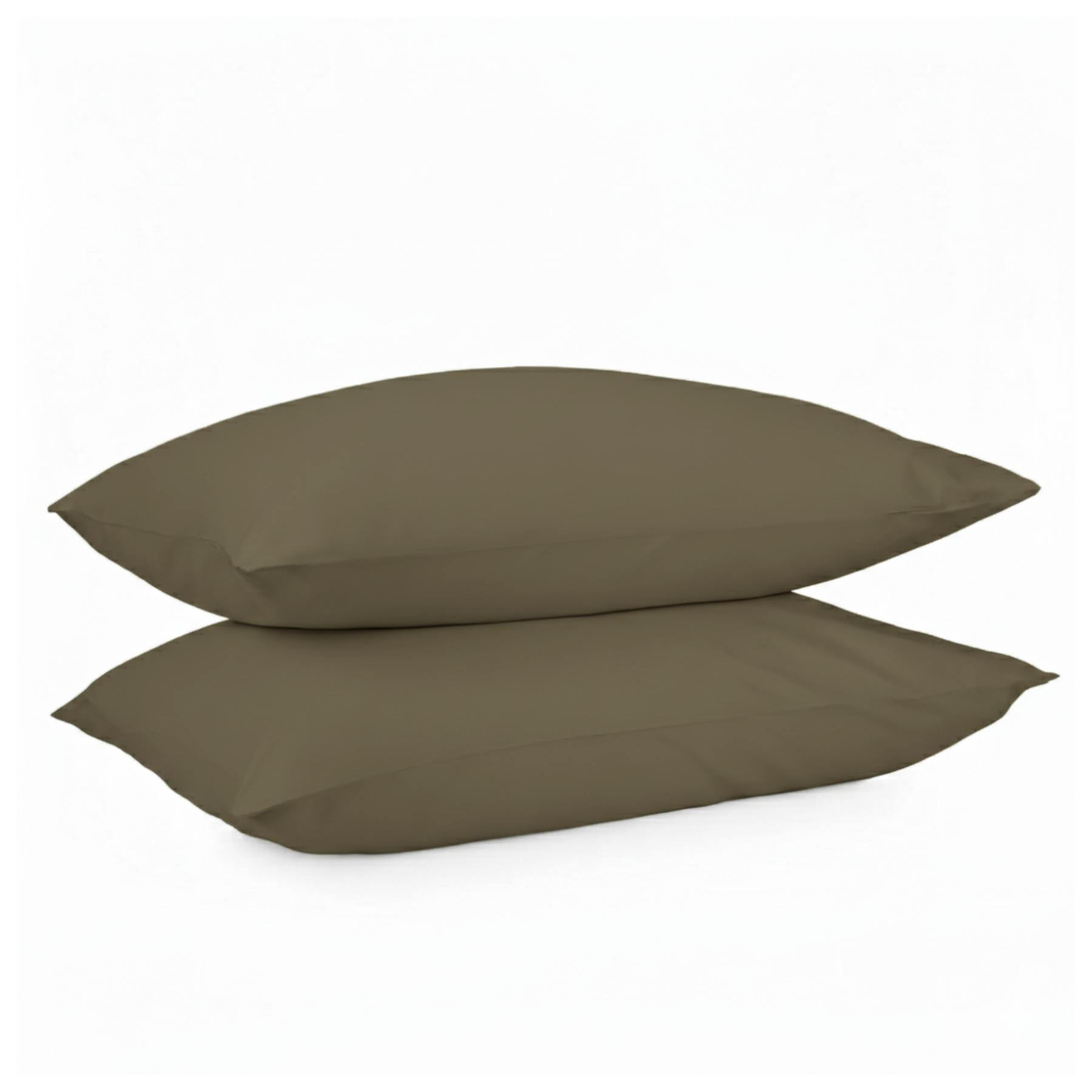 Moss Olive Percale Pillow Cases (Set of 2)