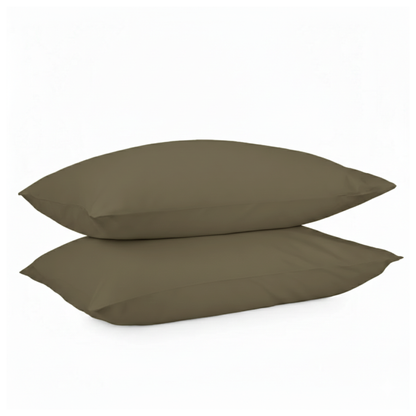 Moss Olive Percale Pillow Cases (Set of 2)