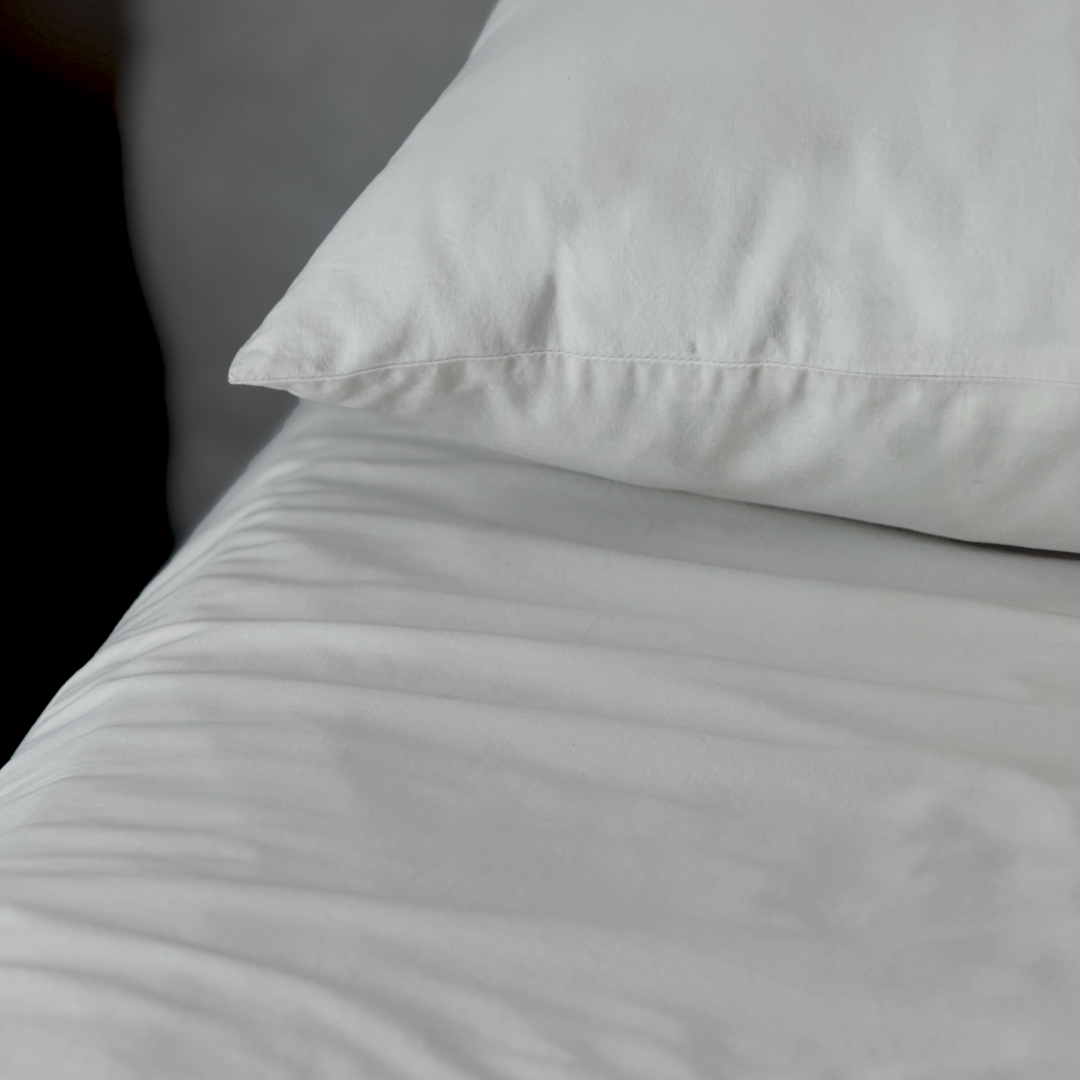 Milky White Percale Pillow Cases (Set of 2)