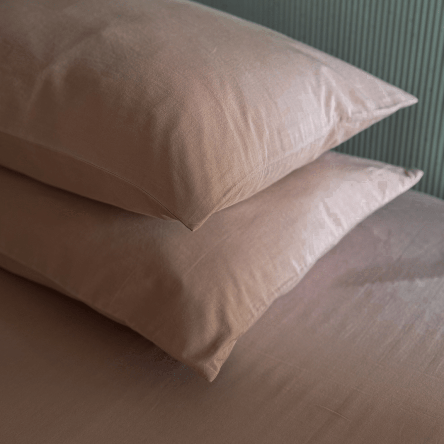 Terra Pink Percale Cotton Cooling Bedsheet Set