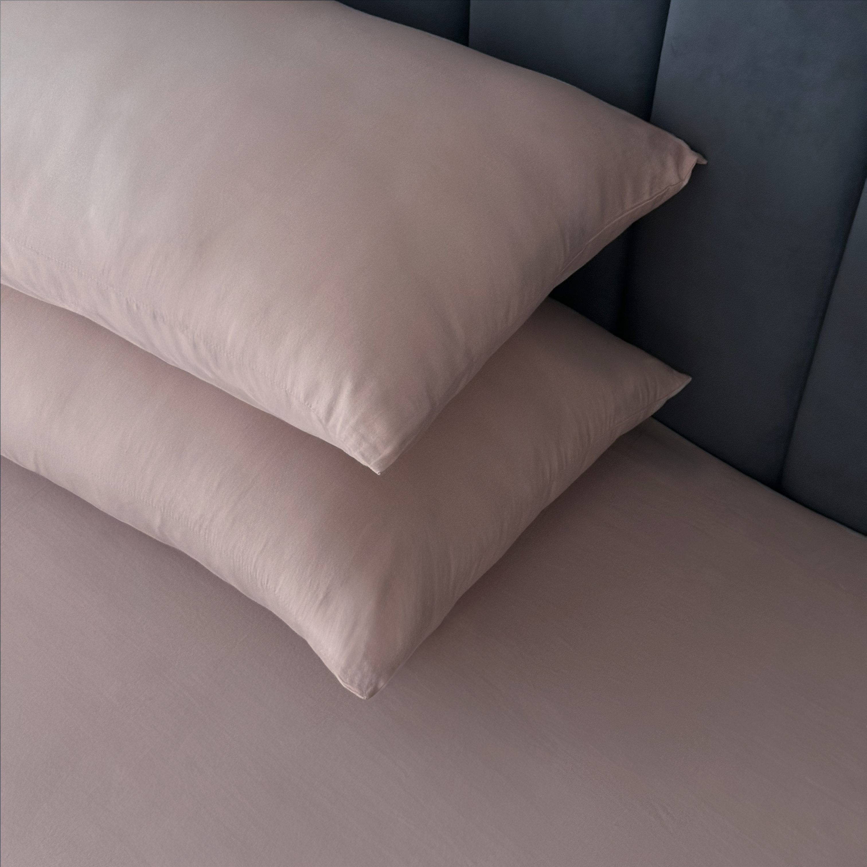 Blush Pink Percale Pillow Cases (Set of 2)