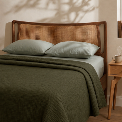 Olive Grove Cotton Gauze Light Blanket