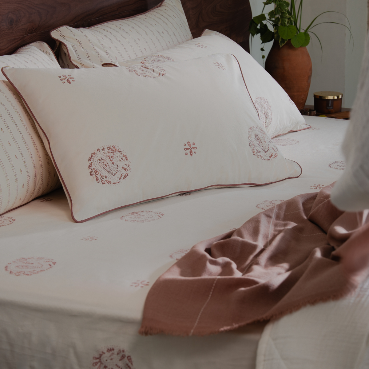 Moro Hand Block Printed Cotton Bedsheet Set