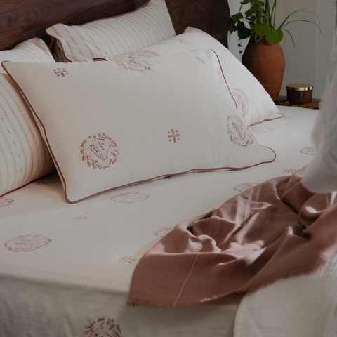 Moro Hand Block Printed Cotton Bedsheet Set