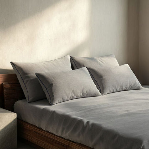 Pebble Gray Linen Bedsheet Set