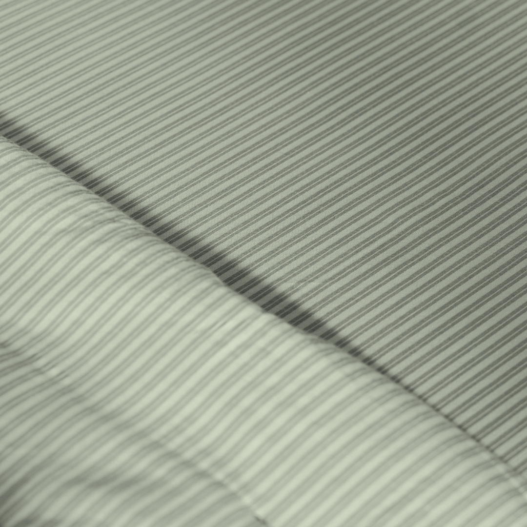 Pine Green Yarn Dyed Pin Stripe Bedsheet Set