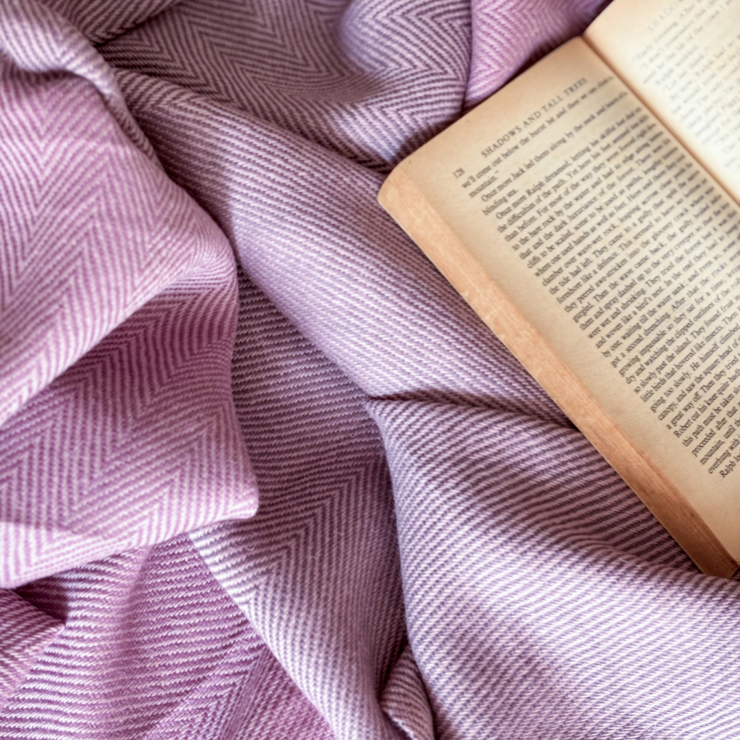 Purple Mauve Merino Hand Woven Woollen Throw