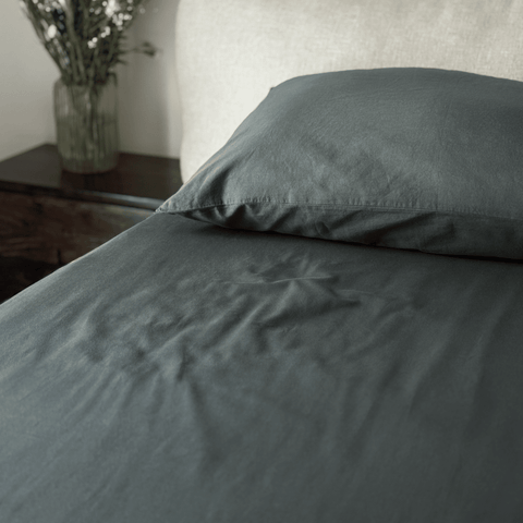 Pine Green Percale Cooling Bedsheet Set