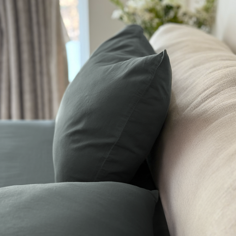 Pine Green Percale Pillow Cases (Set of 2)