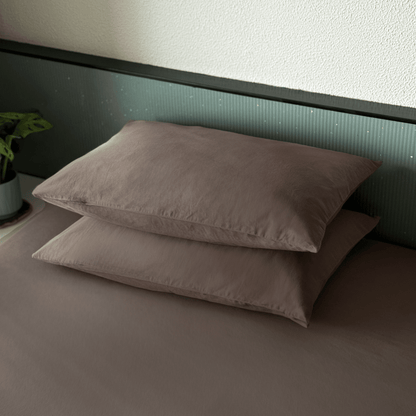 Riverbed Brown Percale Cooling Bedsheet Set