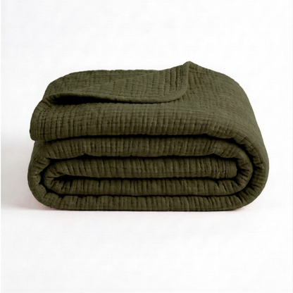 Olive Grove Cotton Gauze Light Blanket