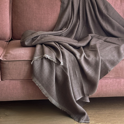 Moraine Brown Merino Hand Woven Woollen Throw