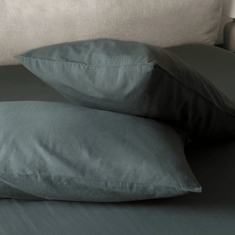 Pine Green Percale Cooling Bedsheet Set