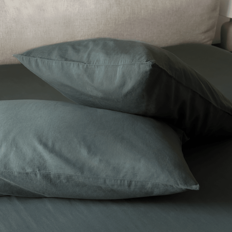 Pine Green Percale Cooling Bedsheet Set