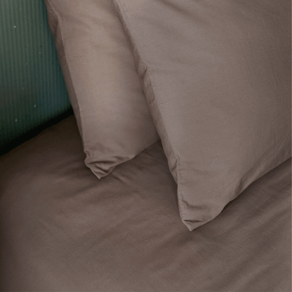 Riverbed Brown Percale Cooling Bedsheet Set