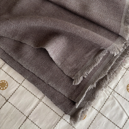 Moraine Brown Merino Hand Woven Woollen Throw