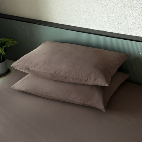 Riverbed Brown Percale Pillow Cases (Set of 2)