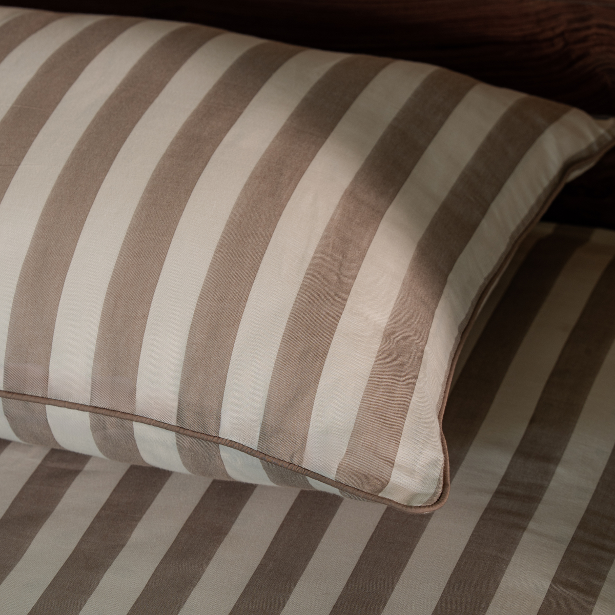 Riverbed Brown Yarn Dyed Broad Stripe Bedsheet Set
