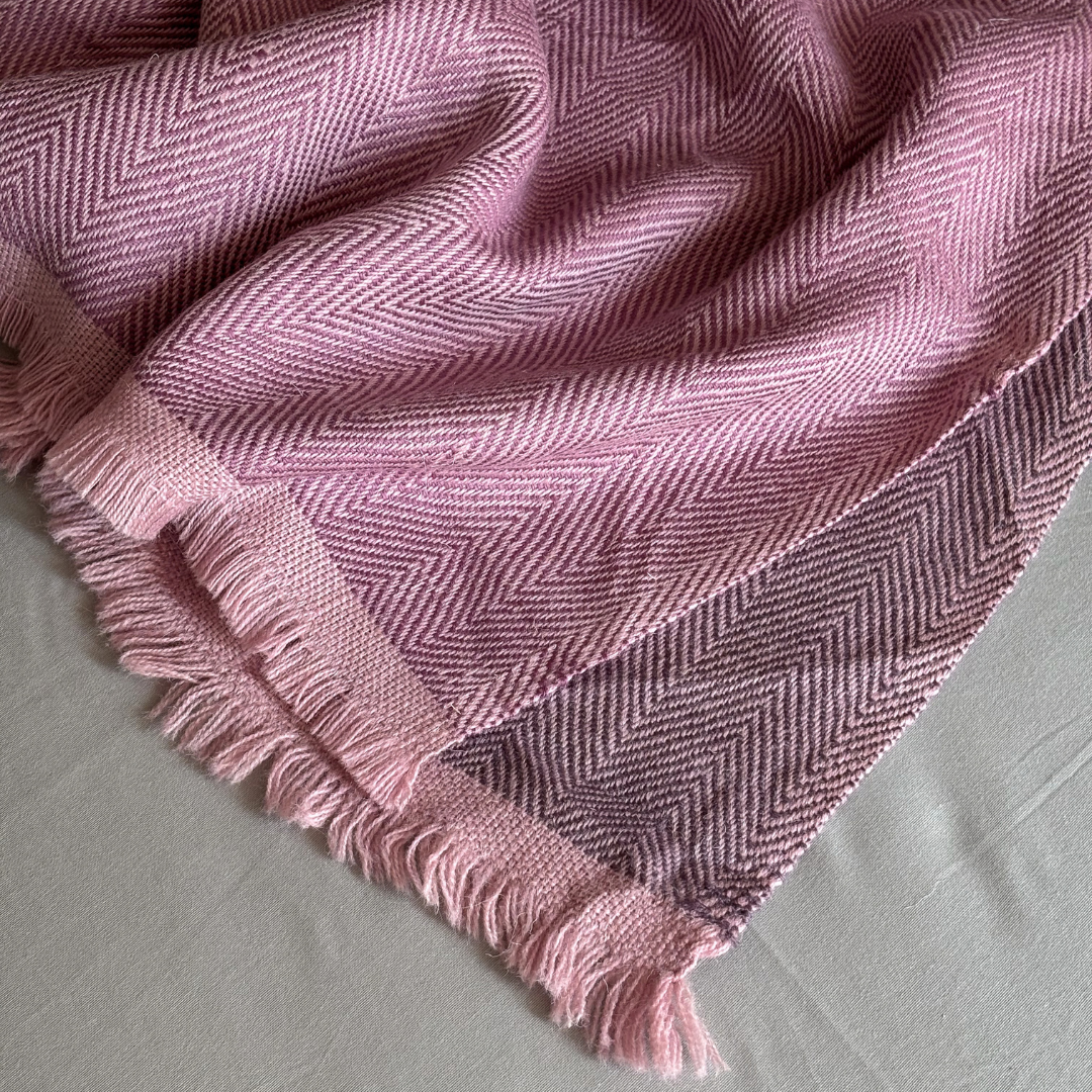 Purple Mauve Merino Hand Woven Woollen Throw