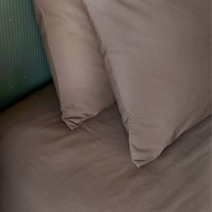 Riverbed Brown Percale Pillow Cases (Set of 2)